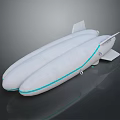 Twin Spacecraft With White Body And Light Blue Stripes Futuristic Aerospace Design