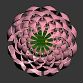 Pink Lotus Shaped Decorative Item With Petals Green Base Yellow Incense Stick And Candle Wick