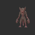 Mythical Creature 3D Model With Large Ears Long Claws And Standing Pose