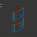 Modern Spiral Staircase With Glass Railings Wooden Post And Curved Steps