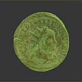 Detailed Ancient Coin Sculpture Featuring Intricate Portrait and Historical Inscriptions