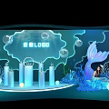 Instagrammable Photo Check-in Spot With Company Logo Bubble Decor Mermaid Tail And Coral Plants