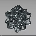 Artistic Silver Furniture Decorative Piece With Intertwined Metal Rings Spherical Structure