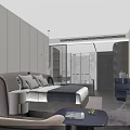 Modern Hotel Room Interior With King Bed Sofa TV Coffee Table And Neutral Decor