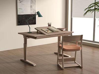 Modern Children's Desk and Chair Children's Desk and Chair Painting Table and Chair 3d model