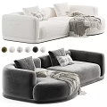 Modern Multi Seat Sofa Design With Soft Pillows Blanket And Color Options
