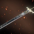 Retro Long Sword Sword Sword Fantasy Long Sword 3d model