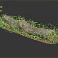Natural Wooden Log Decoration With Green Grass Growing Around Base