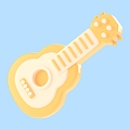 Cartoon guitar musical instrument toy 3d model