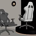 Modern Black And White Office Chairs With Ergonomic Design And Leather Upholstery