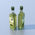 Olive Oil Bottles With Green Caps Transparent Body And Labeled Design