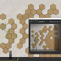 Background wall hexagon decorative board background wall 3d model