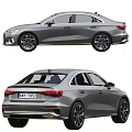 Audi Gray Sedan Car Featuring Stylish Front And Rear Exterior Design