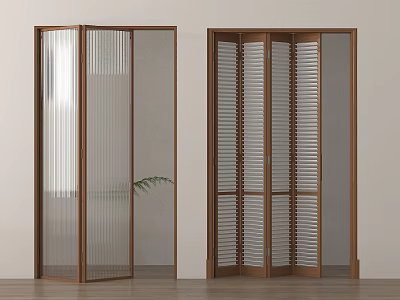 Middle ancient style folding door shutter door glass door 3d model