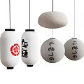 lantern rice paper lantern chandelier white lantern ball lantern 3d model
