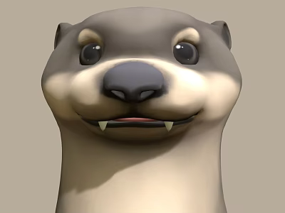 3D Animated Otter Game And Movie Character With Friendly Expression And Detailed Features 3d model
