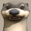 3D Animated Otter Game And Movie Character With Friendly Expression And Detailed Features