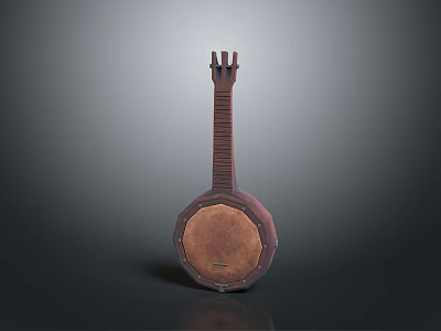 Traditional Handmade Wooden Household Item With Round Body And Carved Details 3d model