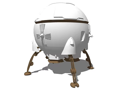 Modern Smart Machine With Spherical Design And Mechanical Legs For Stable Support 3d model