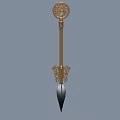 Golden Decorative Household Items With Intricate Carved Designs And Ornate Tops