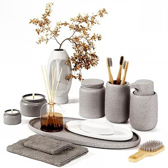 Modern bathroom small pieces of bathroom supplies 3d model