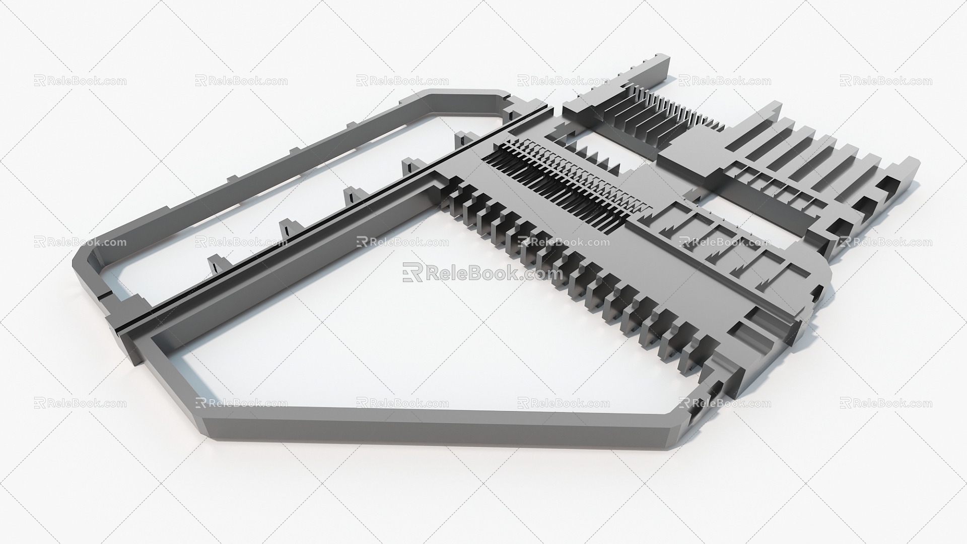 Flat Parts Hard Surface Machinery High-tech Industrial Parts 3d model