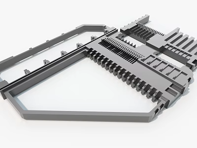 Industrial Equipment Featuring Metal Mechanical Components Precision Track System and Durable Structure 3d model