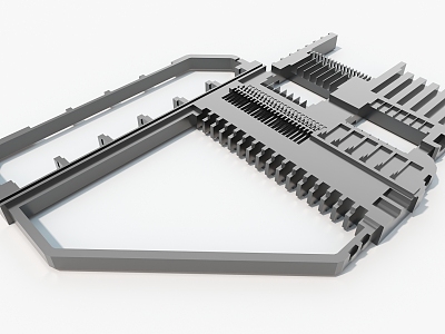 Flat Parts Hard Surface Machinery High-tech Industrial Parts 3d model