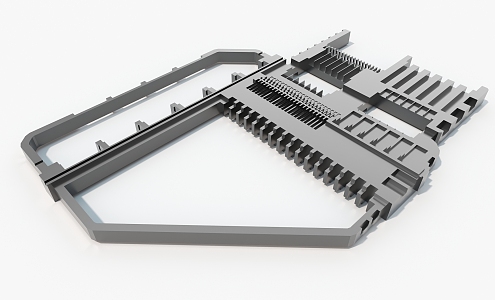 Flat Parts Hard Surface Machinery High-tech Industrial Parts 3d model