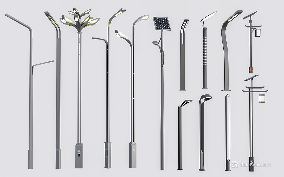 Outdoor Lights With Various Modern Designs For Street And Garden Decoration Use 3d model 