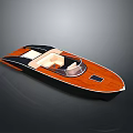 Sleek Black Speedboat with Wooden Deck Transparent Windshield and Light Colored Seats