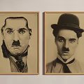 Two Portrait Paintings In Vintage And Sketch Style With Mustache Bow Tie And Bowler Hat