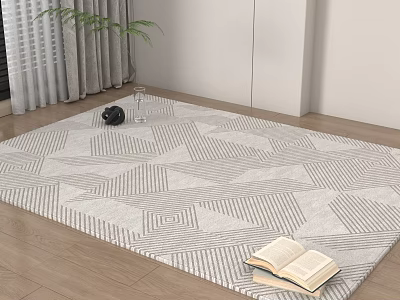 Modern Italian Carpet Living Room Carpet Bedroom Carpet Geometric Carpet Black and White Carpet 3d model