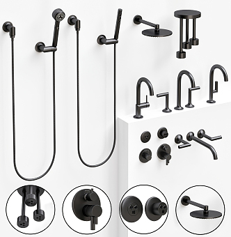 Modern Shower Hardware Shower 3d model