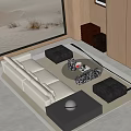 Quiet SEED Sofa Coffee Table Combination 3d model