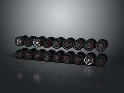 Modern tire wheel hub 3d model