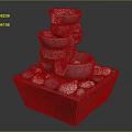 Natural Decorative Water Fountain With Tiered Bowls Square Base And Smooth Pebbles