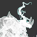 Game Movie Character Riding Horned Mythical Creature With Red Blue Ribbons And Detailed Texture
