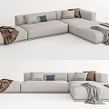 Modern corner sofa multiplayer sofa 3d model
