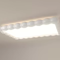 Modern White Ceiling Light With Bubble Shaped Edges In Rectangular And Circular Designs 3d model