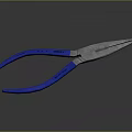 Abstract Painting of Blue Handled Pliers With Silver Metal And Gray Gradient Background