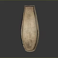 Handcrafted Wooden Boat Shaped Container With Four Legs And Rustic Design