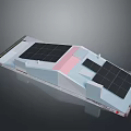 Modern Building Model Featuring Solar Panels Geometric Design And Colored Sections 3d model
