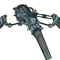 Smart Machine With Mechanical Spider Like Structure Multiple Armored Legs And Sensor Equipment 3d model