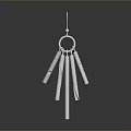 Practical Silver Keychain Featuring Multiple Metal Keys Hanging On Sturdy Hook