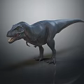 Detailed Realistic 3D Tyrannosaurus Rex Dinosaur Model Standing On Grey Background