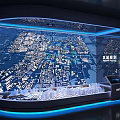 Regional Planning Urban Model Display With Illuminated Building Models And Digital Map 3d model
