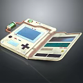 Open Handheld Game Console With Screen D-pad Buttons And Battery Pack Design 3d model