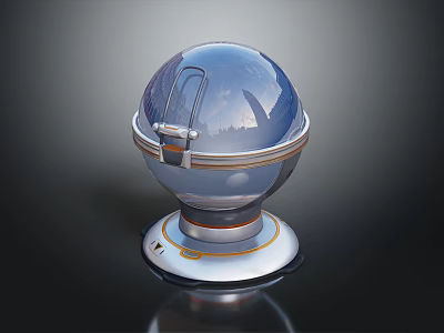 Smart Machine With Spherical Shape Transparent Top And Modern Base Design 3d model