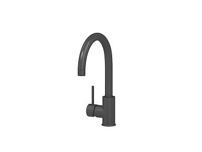 Sleek Modern Matte Black Kitchen Faucet With High Arc Spout And Single Handle 3d model